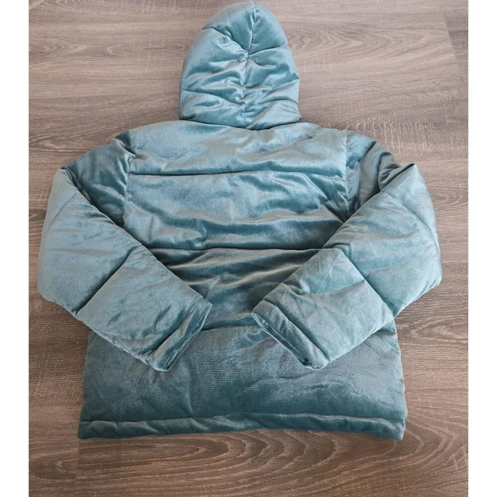 NWT‎ ThereAbouts (JCP) girls green puffer jacket/coat with hood sz 14